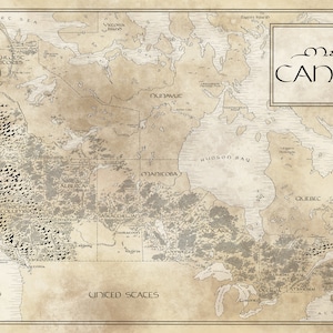 Kanada Karte / Tolkien inspiriert / Kostenloser Versand in den USA