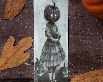 Pumpkid / Babs Webb / Wood Bookmark / Free US Shipping
