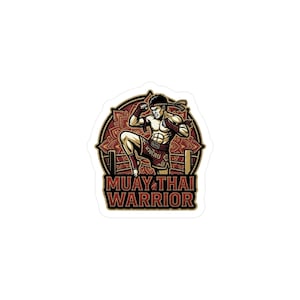 Pegatina de guerrero de Muay Thai / Calcomanía de vinilo troquelada