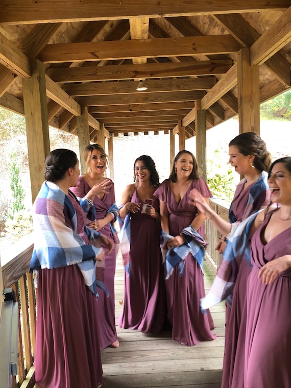 Plaid shawls sale for bridesmaids