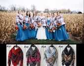 Bridesmaid Blanket Scarf, Bridesmaid Gift, Bridal Party Gifts, Fall Wedding Shawl, Bachelorette Gift, Bridesmaid Shawl, Monogrammed Scarf