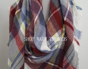 Plaid Blanket Scarf, Blanket Scarf, Tartan Plaid Scarf, Tartan Scarf, Blanket Scarf, Oversized Scarf, Oversized Blanket Scarf, monogrammed