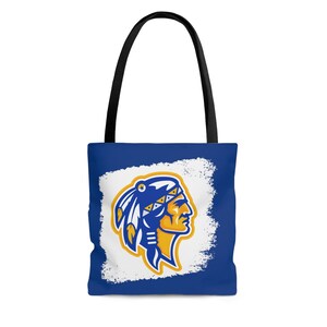 Bolsa Tote Faux Bleach Spot Community Braves School Mascot