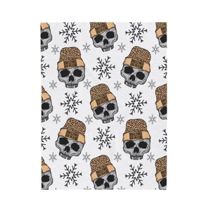 Freezing to Death Leopard Hat Distressed Skull Velveteen Plush Blanket