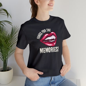 Fangs for the Memories Tee, Lips Shirt, Unisex Short Sleeve Jersey, Halloween Apparel, Halloween Gift