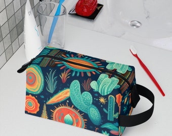 Bolsa de aseo de cactus del sudoeste, bolsa con cremallera, organizador de viaje, bolsa de maquillaje, regalo para ella