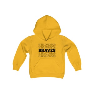 Braves Mascot Youth Heavy Blend Hooded Sweatshirt