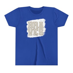 Faux Bleach Spot com costura falsa e estampa de leopardo letras Community Braves Camiseta juvenil de manga curta