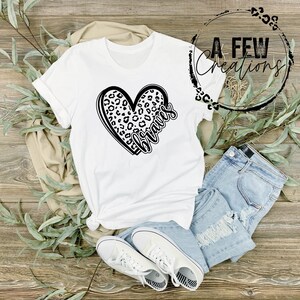 Braves School Mascot Leopard Heart Unisex Jersey Short Sleeve Tee