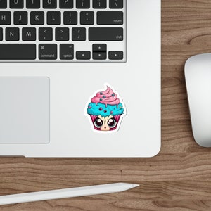 Kawaii Steampunk Cupcake gestanzte Aufkleber, süße Cupcake Aufkleber, lustige Aufkleber, Cupcake-Liebhaber-Geschenk, Planner Aufkleber