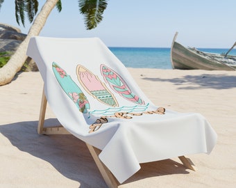 Surfplanken Strandhanddoek Vintage Surfs Up, Retro Zomer Strandhanddoek, Surf Lover Gift, Beach Decor, Beach Essential