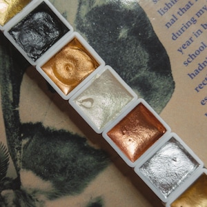 Handmade Metallic Watercolor Paint Half Pan