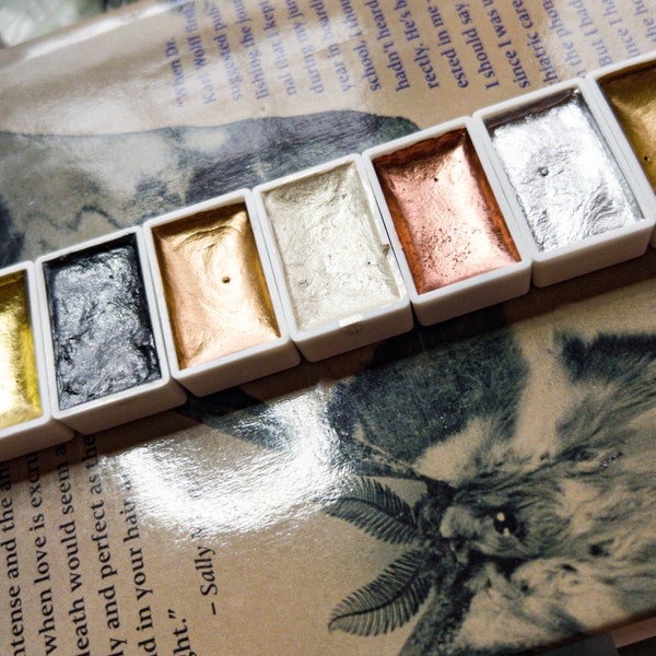 Handmade Metallic Watercolor Paint Full Pan