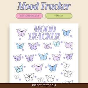 Mood Tracker Printable Butterfly Mood Tracker Printable Monthly Mood Tracker Coloring Mood Tracker Adult Coloring Page Emotion Tracker