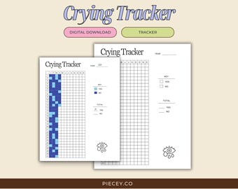 Yearly Crying Tracker Printable, Mental Health Log (PDF)
