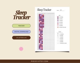 Sleep Tracker Printable, Sleep Frequency Tracker, Sleep Log ,Tracker for Sleep, Sleep Analysis ,Sleep Hour Tracker, Sleep Cycle