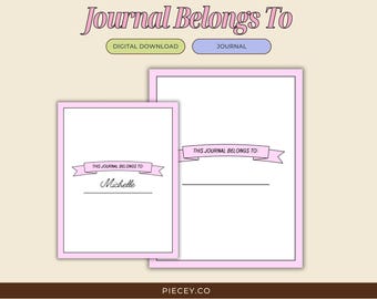 This Journal Belongs To Printable Page (Digital Download)