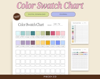 Color Swatch Chart Printable, Marker Test Page (Digital Download)
