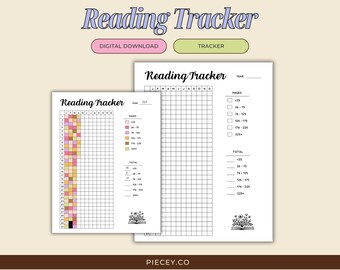 Printable Reading Tracker, Book Log (US Letter, A5) (PDF)