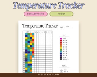 Temperature Tracker Printable, Daily Weather Log (Digital Download)
