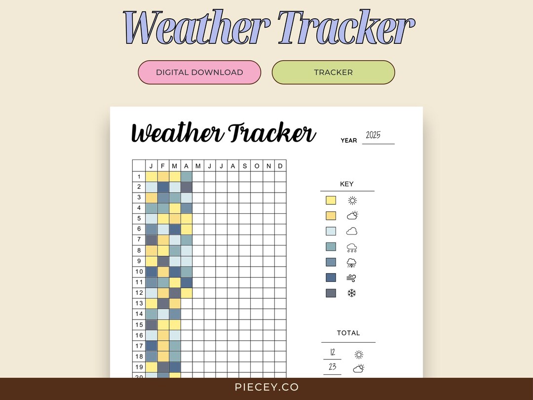 Weather Tracker Assignment Weather Tracker Printable Daily Weather Log Daily Weather Tracker ...