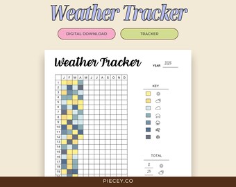 Daily Weather Tracker Printable, Planner Insert (PDF)
