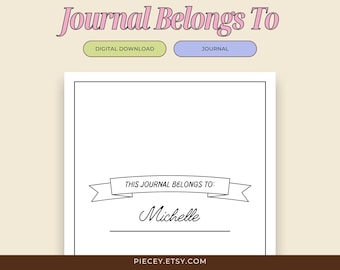 This Journal Belongs To Printable Page (Digital Download)
