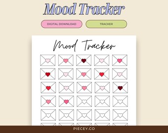 Heart Envelope Mood Tracker Printable (US Letter & A5) (PDF)