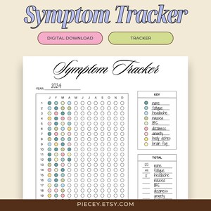 Symptom Tracker Printable Symptom Frequency Tracker Symptom Log Health Symptoms Journal Chronic Illness Log Health Tracker Health Log