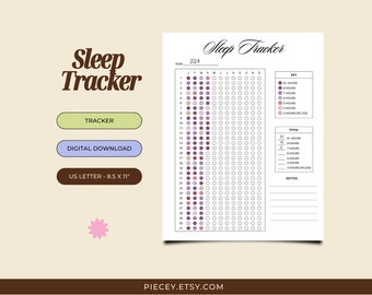 Sleep Tracker Printable Sleep Frequency Tracker Sleep Log Tracker for Sleep Sleep Analysis Sleep Hour Tracker Sleep Cycle Bullet Journal