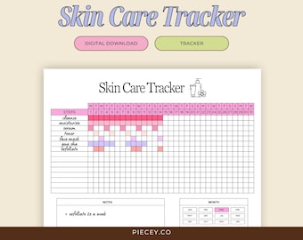 Skin Care Tracker Printable, Monthly Beauty Routine (Digital Download)
