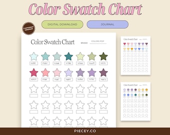 Color Swatch Chart Printable, Marker Test Page (Digital Download)
