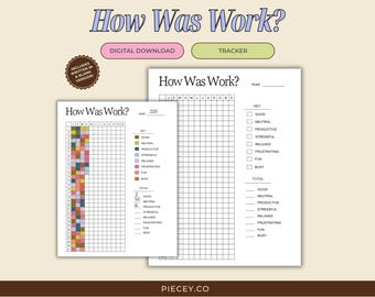 How Was Work Yearly Tracker Track Work Mood Tracker Work Tracker Daily Log Bullet Journal Page Organization Journal