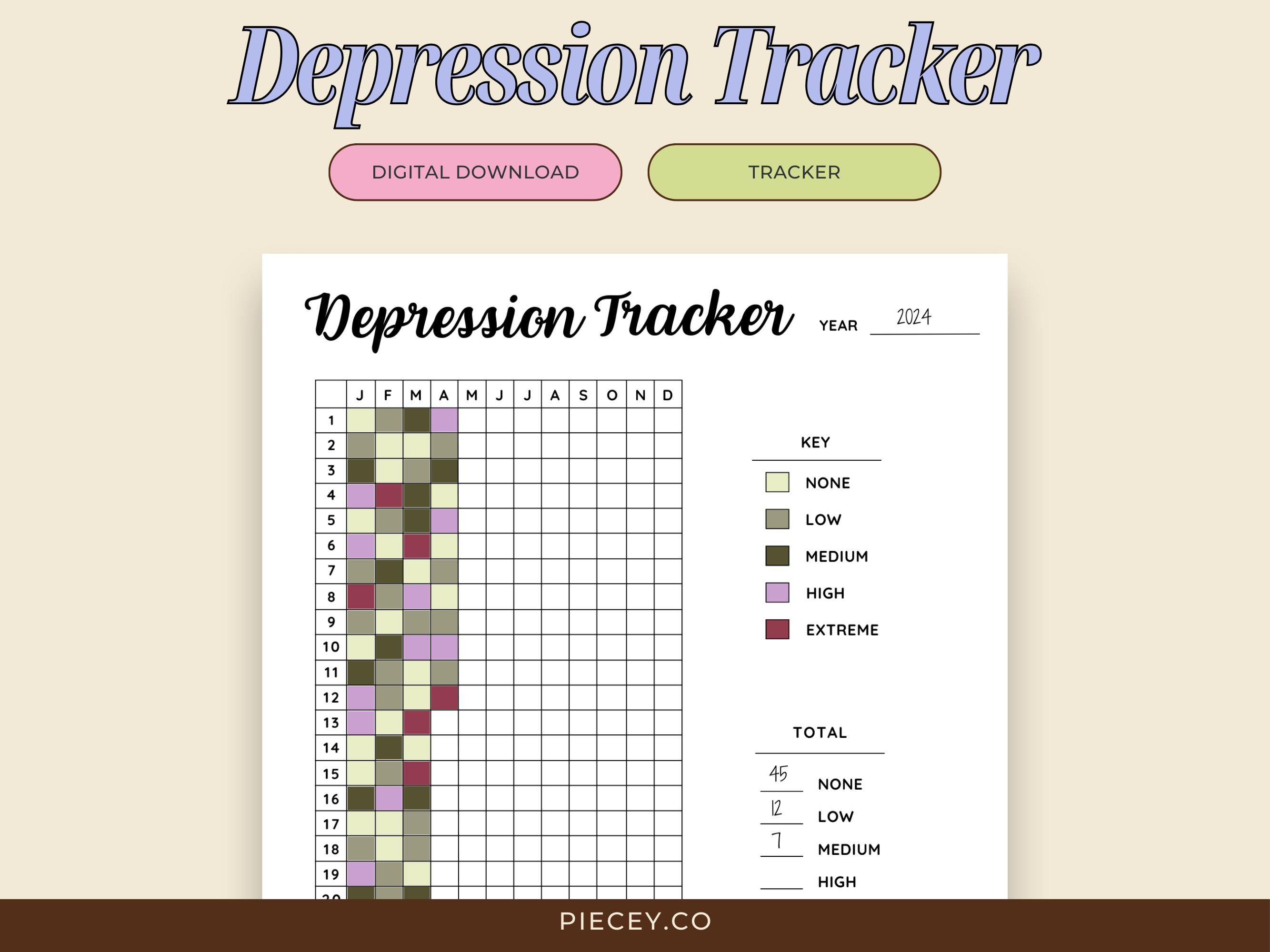 Depression Tracker Printable Habit Tracker Depression Journal ...