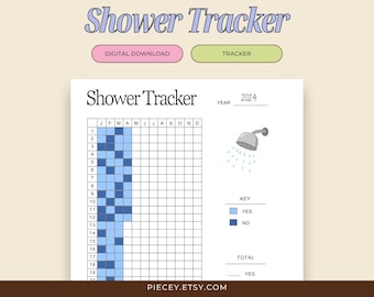 Shower Tracker Printable, Hygiene Goal Tracker (PDF)