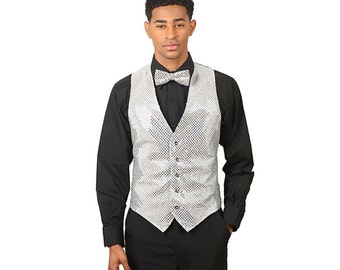 silver sequin vest top