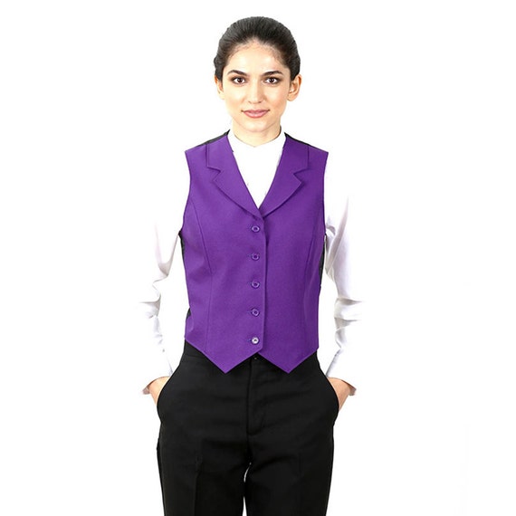 Women's Notch Lapel Purple Vest | Etsy