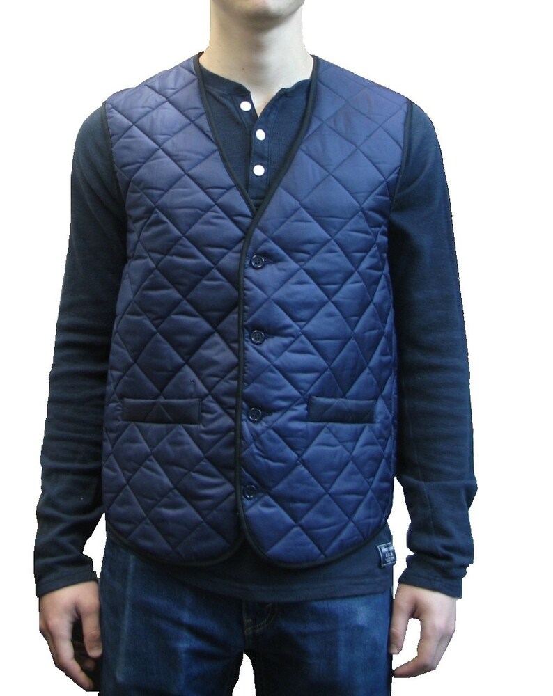 Blue Quilted Vest Etsy