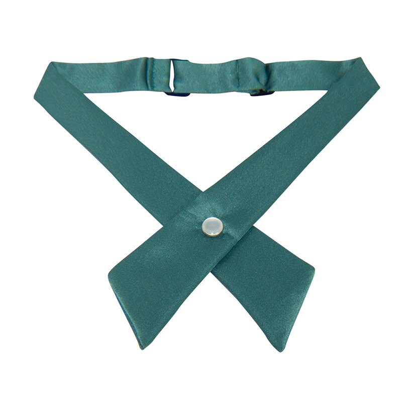 Hunter Green Satin Pearl Button Crossover Tie Etsy