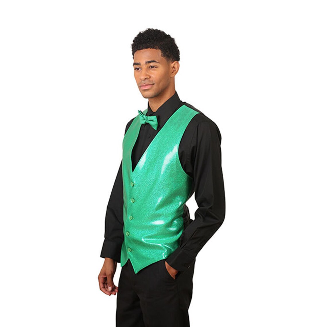 Men's Emerald Green Sparkling Vest Etsy