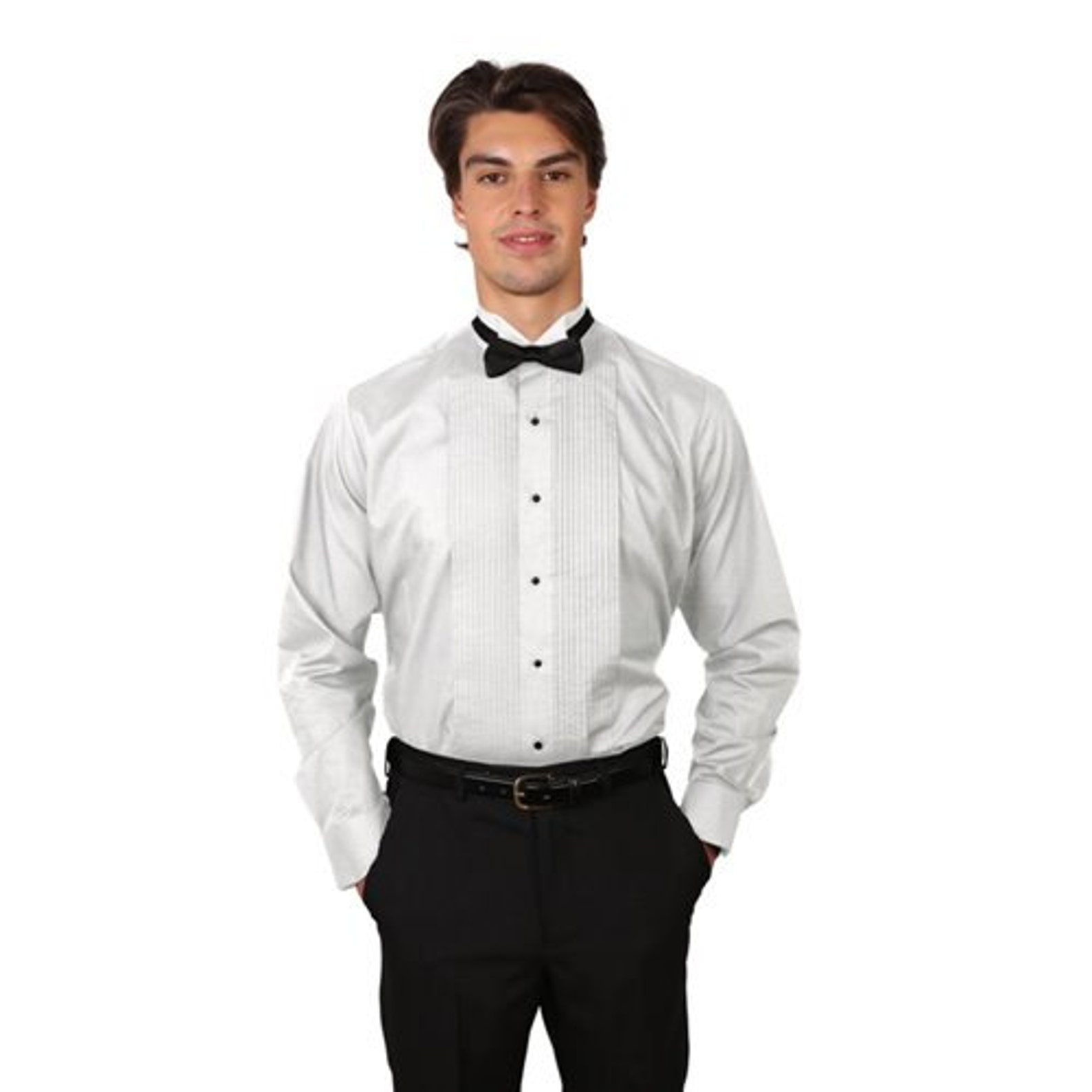 Men White Tuxedo Shirt with Wing Tip Collar | Etsy