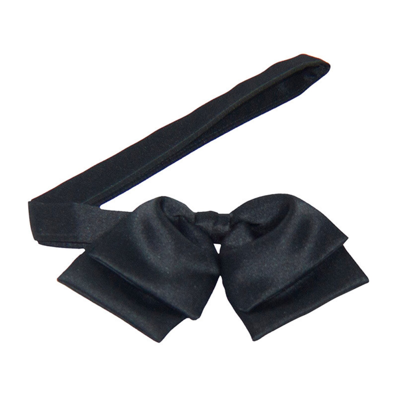 Black Floppy Banded Bow Tie Etsy