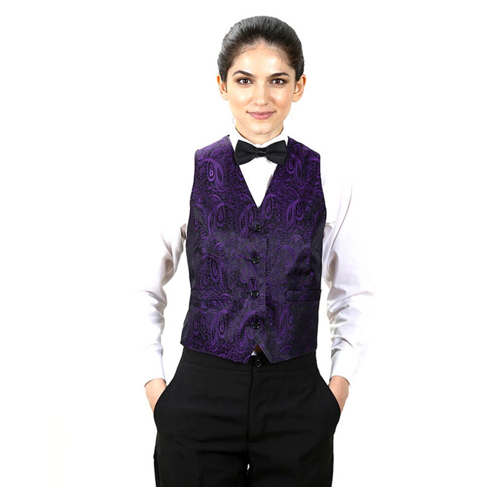 Women's Purple Paisley Pattern Jacquard Vest | Etsy
