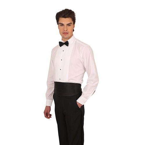 Men White Laydown Collar 1/4 in. Pleat Tuxedo Shirt | Etsy