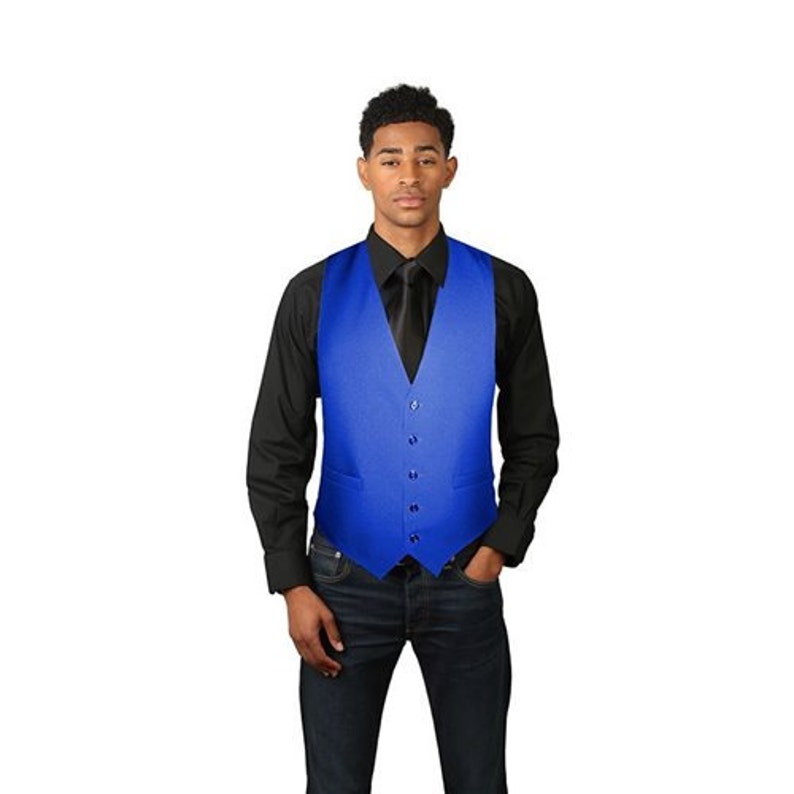 Men's royal blue full back dress vest Etsy
