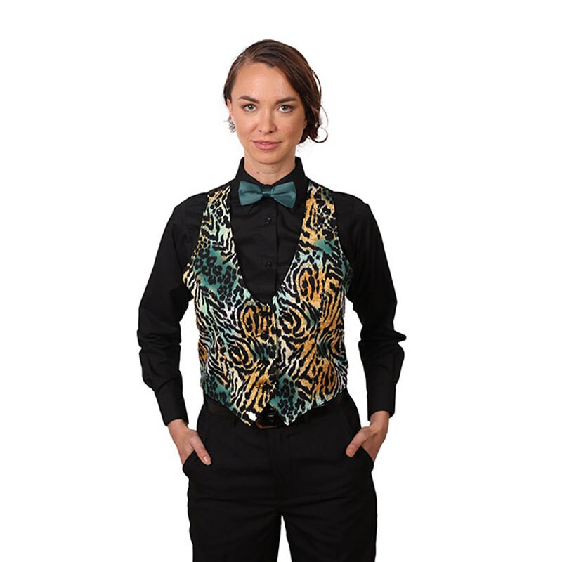 Women's jaguar print vest with adjustable full back and 4 Etsy