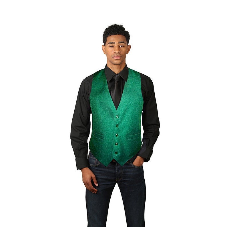 Men's emerald green dress vest Etsy