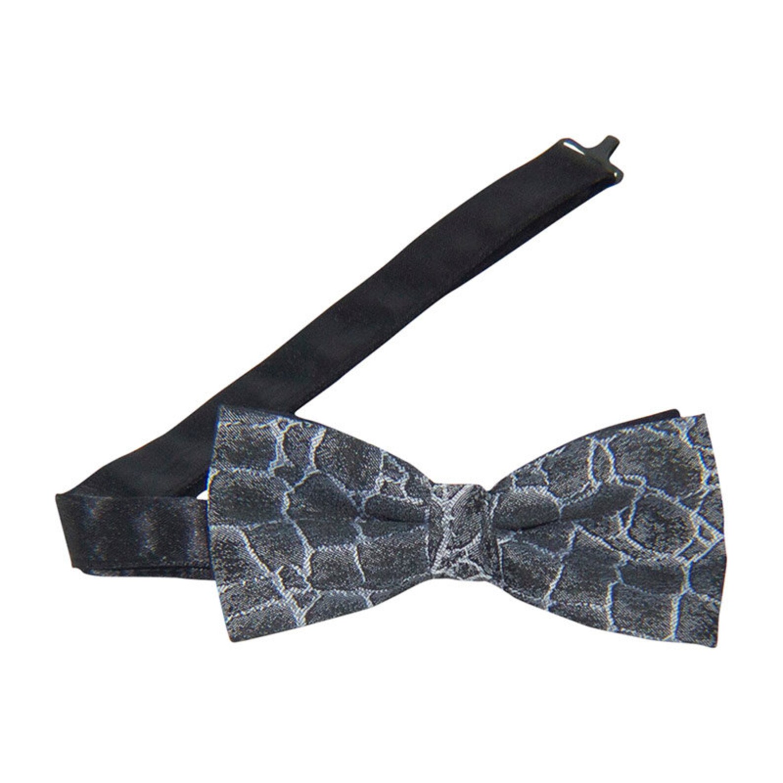 Black & Silver Alligator Print Banded Bow Tie | Etsy