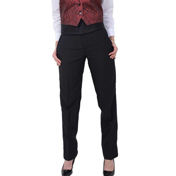 womens high waisted tuxedo pants