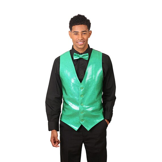 Men's Emerald Green Sparkling Vest Etsy